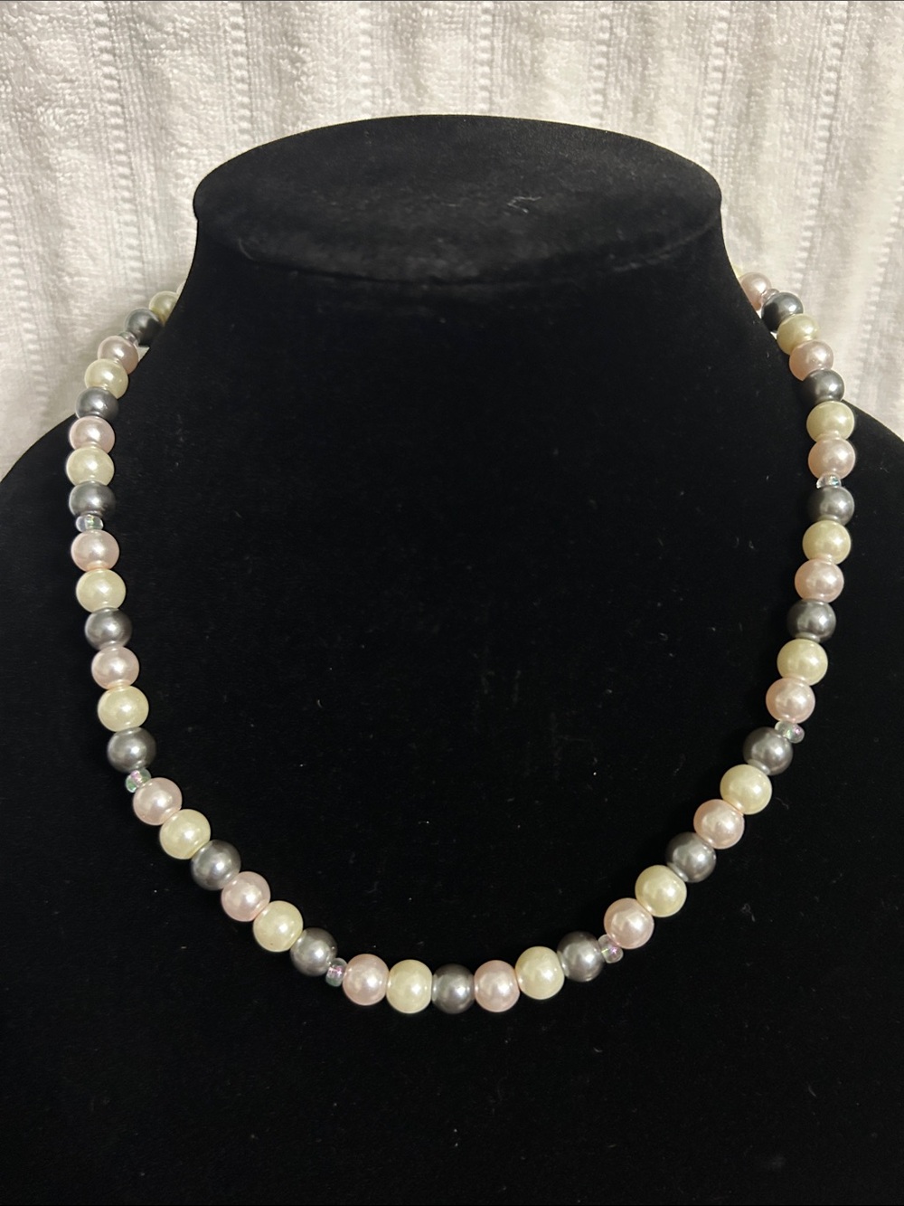 Multitone Cultured Pearl Necklace in Pink, Cream & Gray - Women’s Jewelry
